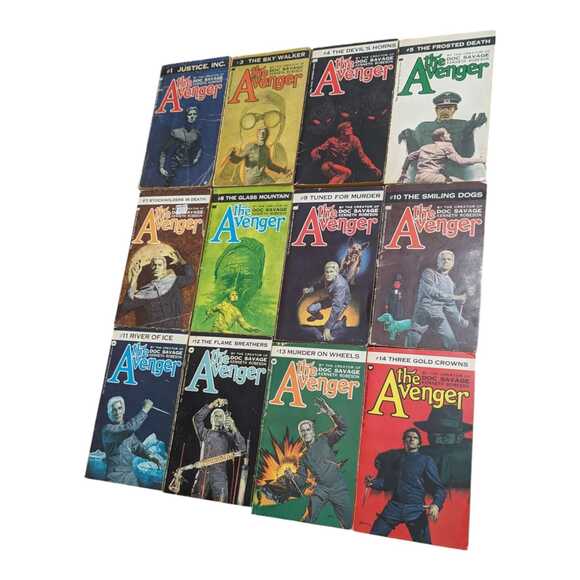 The Avenger Series Kenneth Robeson Lot of 12 Vintage Warner Pulp Books - Picture 3 of 4